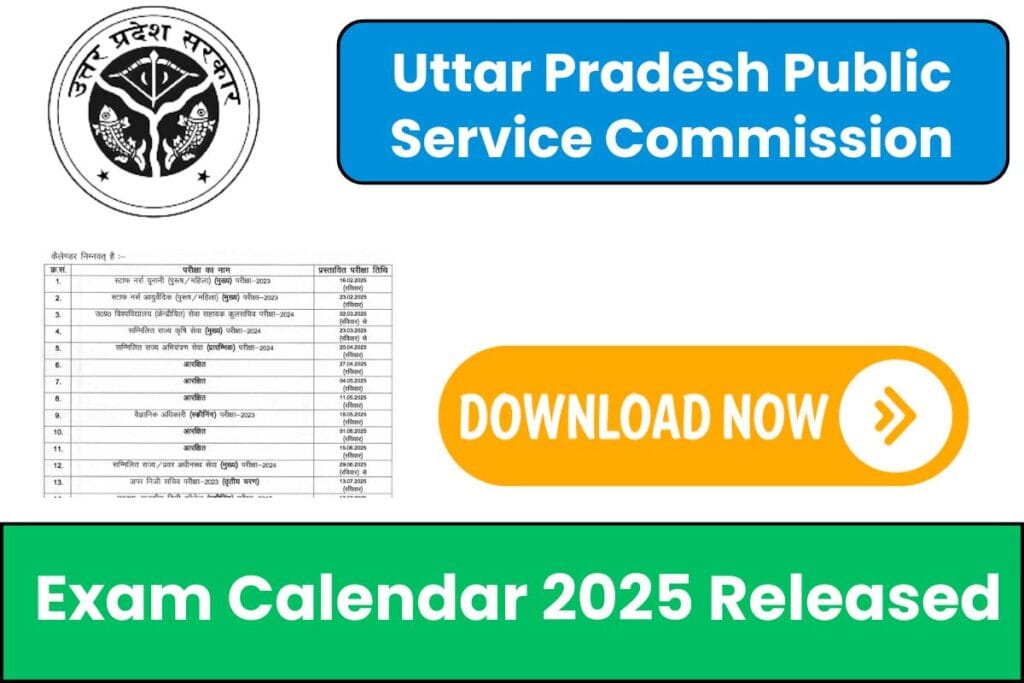 UPPSC Exam Calendar 2025 Released Check Exam Details & Download Process Uppsc Calendar 2025 Pdf
