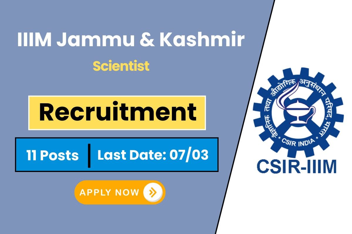 IIIM Jammu Recruitment 2025 Finally Announced - Know Vacancy Detail & How to Apply