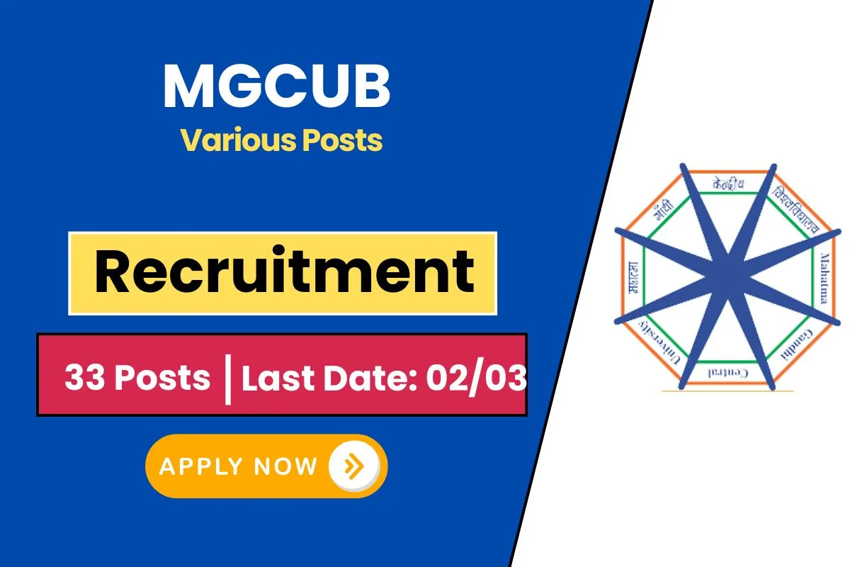 Mahatma Gandhi Central University Bihar Recruitment 2025 Know Vacancy Detail & Apply Online Process