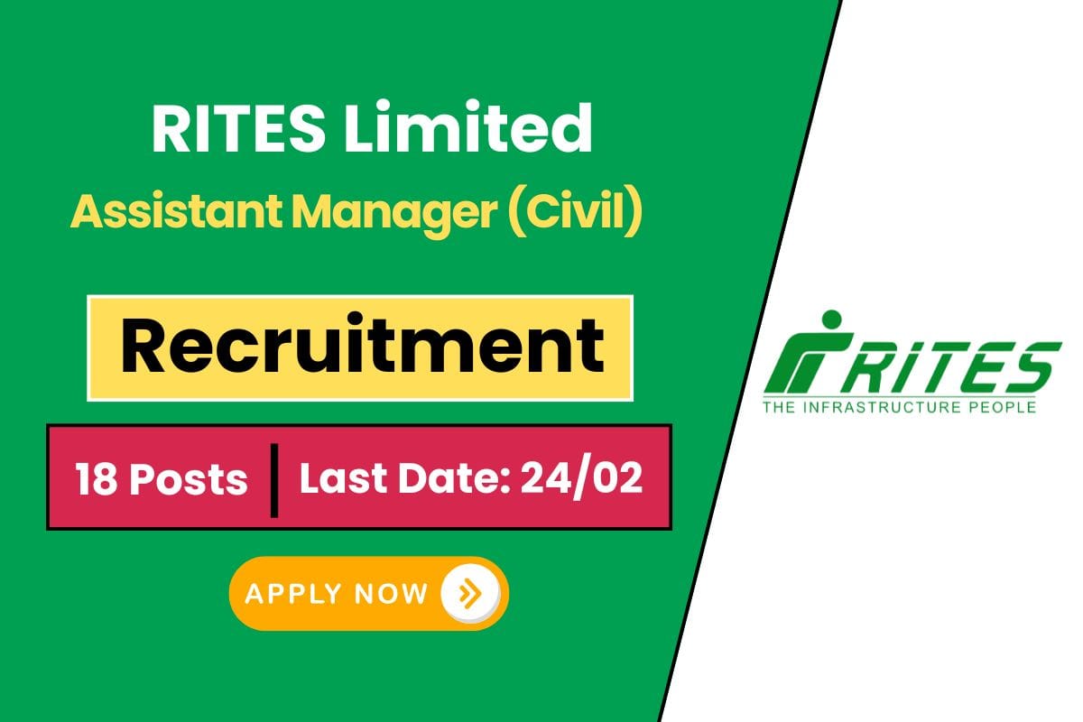 RITES Limited Recruitment 2025 for 18 Post - Check Eligibility Criteria & Apply Online Process