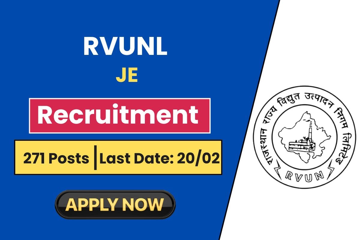 RVUNL JE Recruitment 2025 Finally Out - Check Vacancy Details & How to Apply
